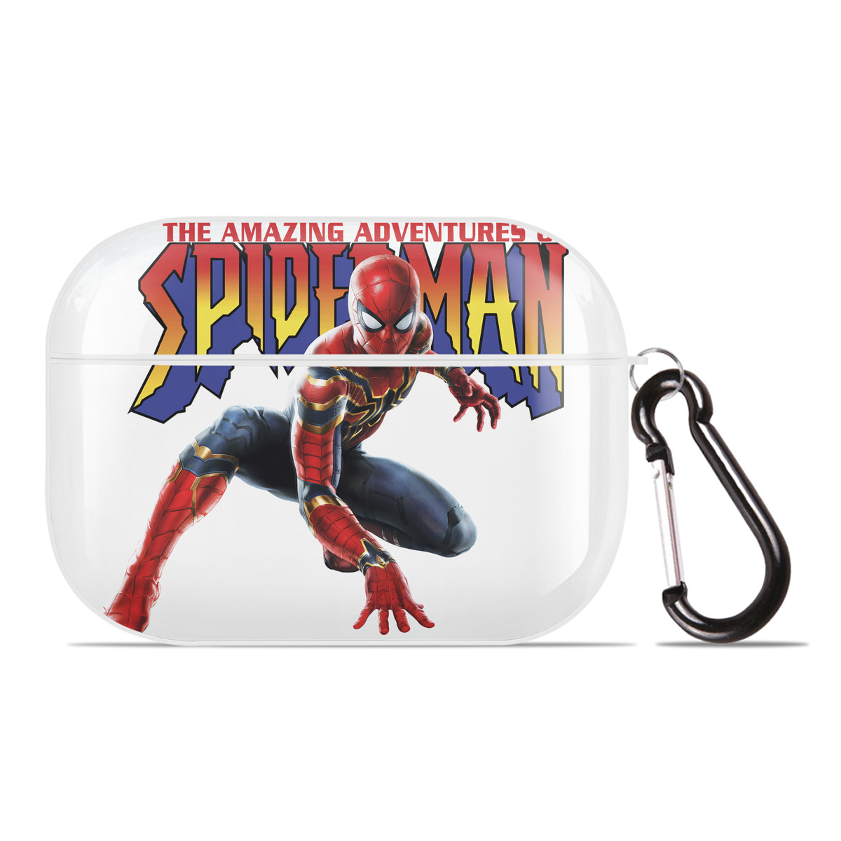 （画像用） Spider Man スパイダーマン 【AirPods Pro用】ハードシェル保護ケース 耐衝撃・防指紋・カラビナ付き商品仕様