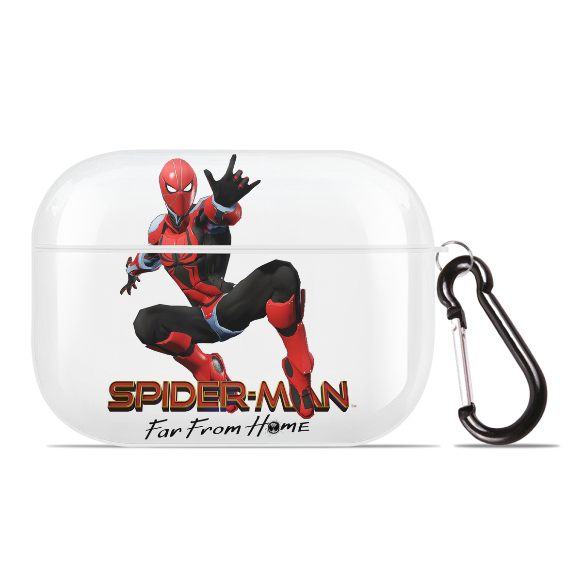 （画像用） Spider Man スパイダーマン 【AirPods Pro用】ハードシェル保護ケース 耐衝撃・防指紋・カラビナ付き商品仕様