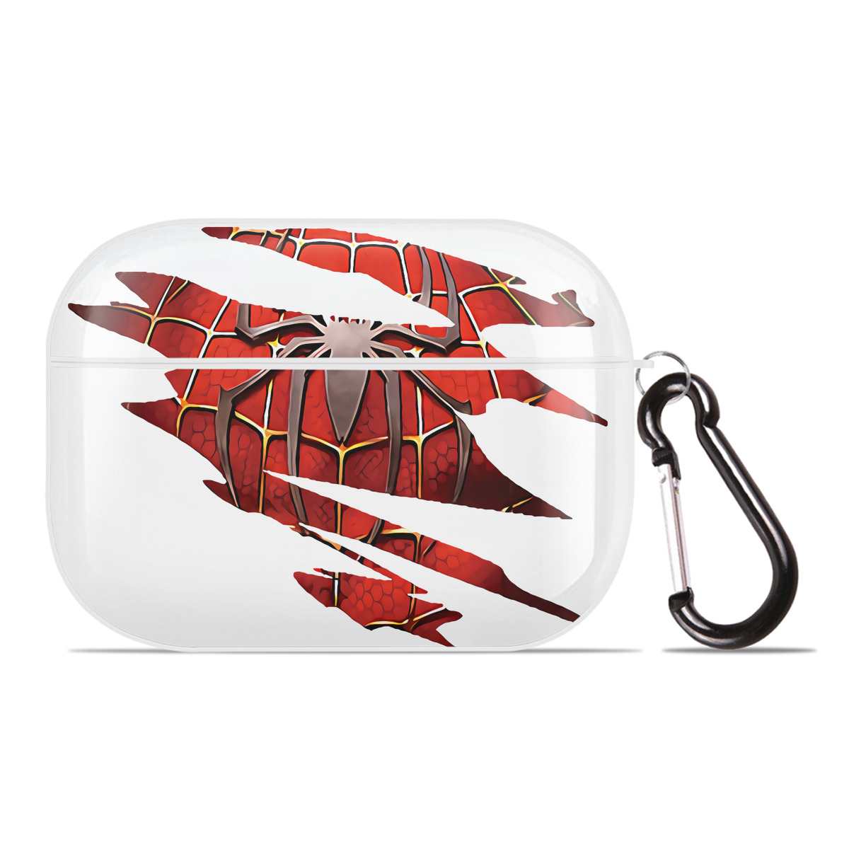 （画像用） Spider Man スパイダーマン 【AirPods Pro用】ハードシェル保護ケース 耐衝撃・防指紋・カラビナ付き商品仕様