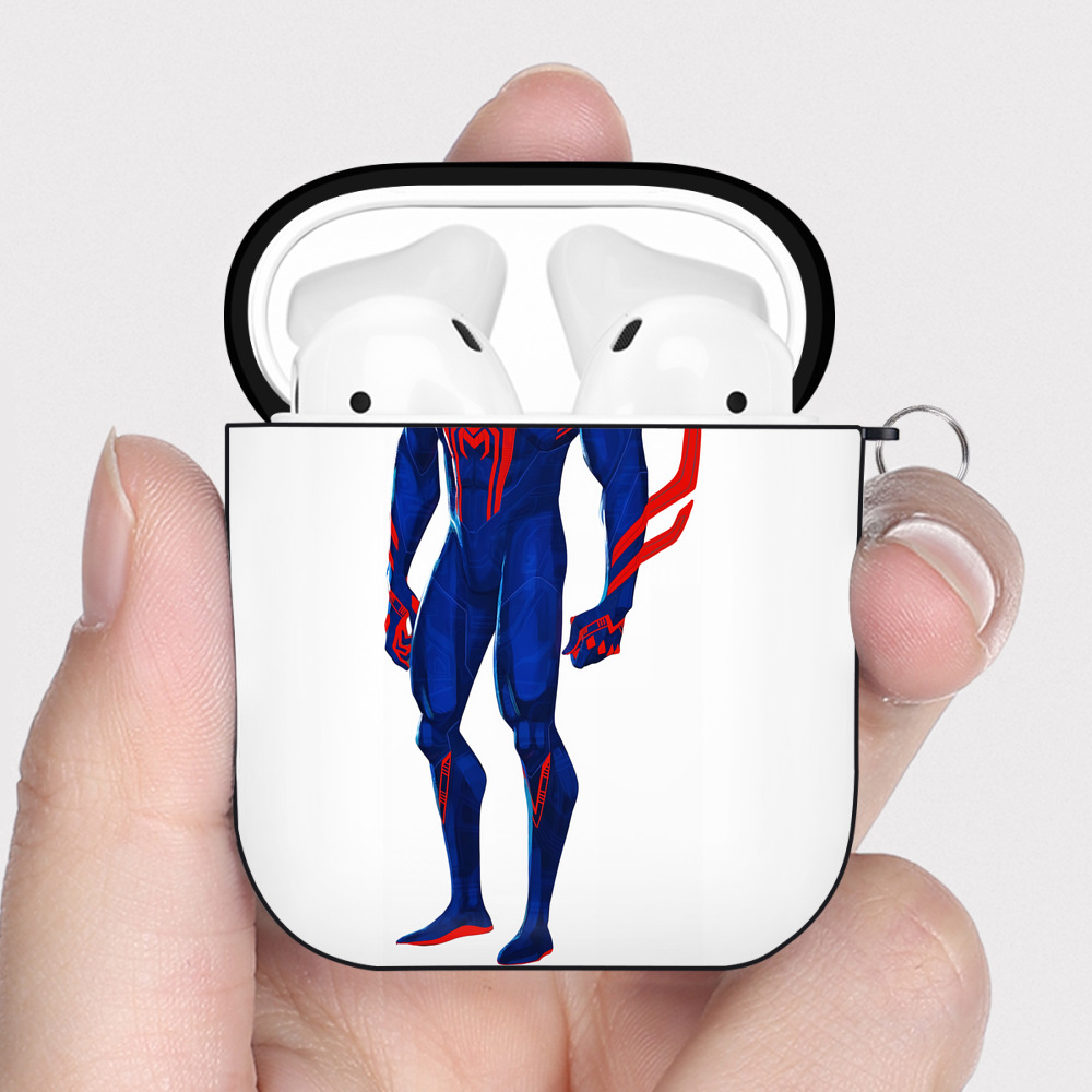 （画像用） Spider Man スパイダーマン AirPods 第2世代保護ケース ハードシェル ブラック 耐衝撃・防指紋・カラビナ付き