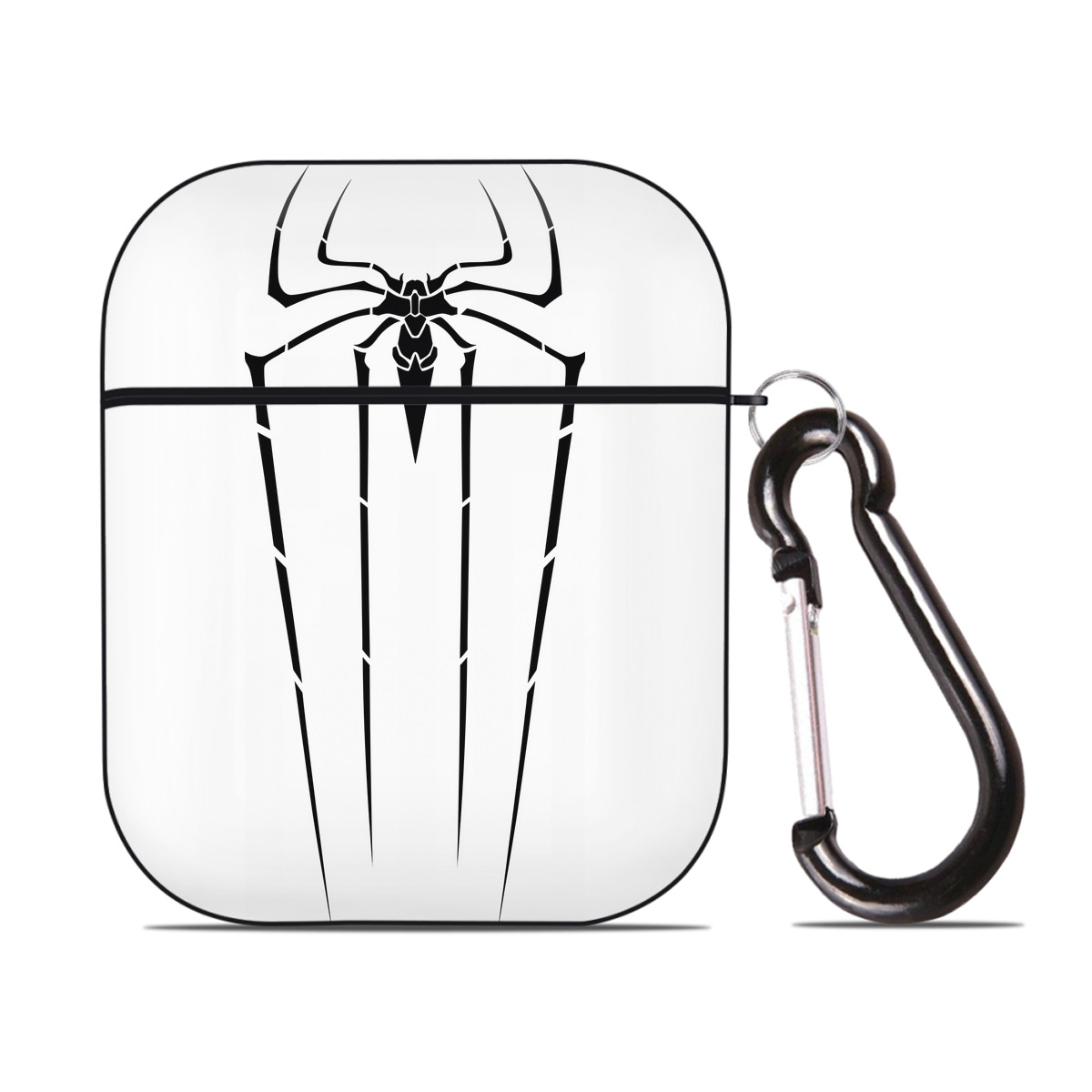 （画像用） Spider Man スパイダーマン AirPods 第2世代保護ケース ハードシェル ブラック 耐衝撃・防指紋・カラビナ付き
