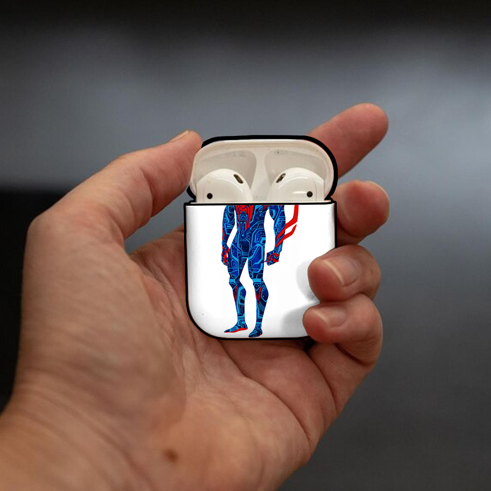 Spider Man スパイダーマン AirPods 第2世代保護ケース ハードシェル ブラック 耐衝撃・防指紋・カラビナ付き