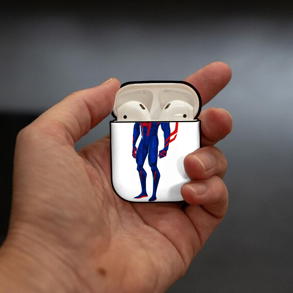 Spider Man スパイダーマン AirPods 第2世代保護ケース ハードシェル ブラック 耐衝撃・防指紋・カラビナ付き
