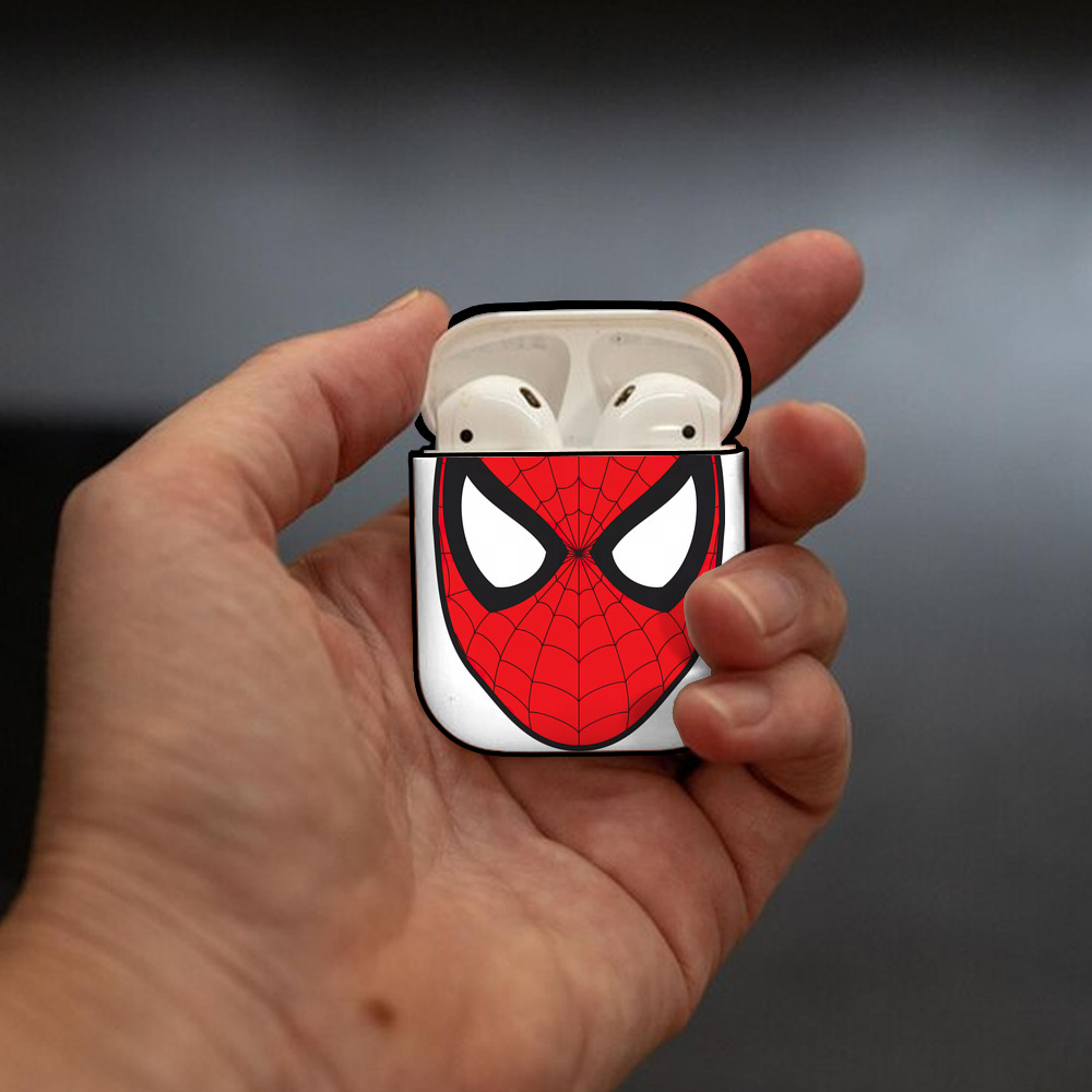 Spider Man スパイダーマン AirPods 第2世代保護ケース ハードシェル ブラック 耐衝撃・防指紋・カラビナ付き