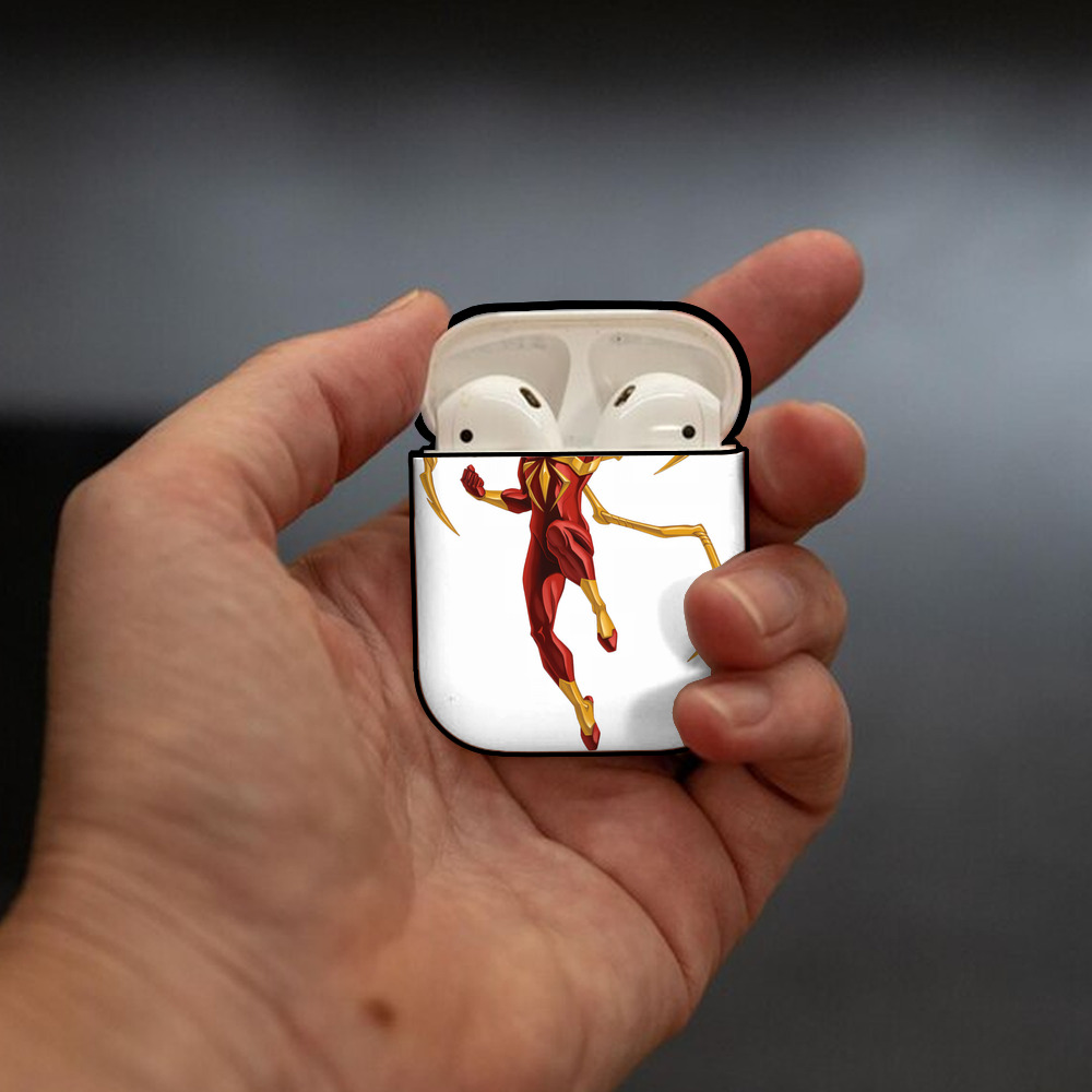 Spider Man スパイダーマン AirPods 第2世代保護ケース ハードシェル ブラック 耐衝撃・防指紋・カラビナ付き