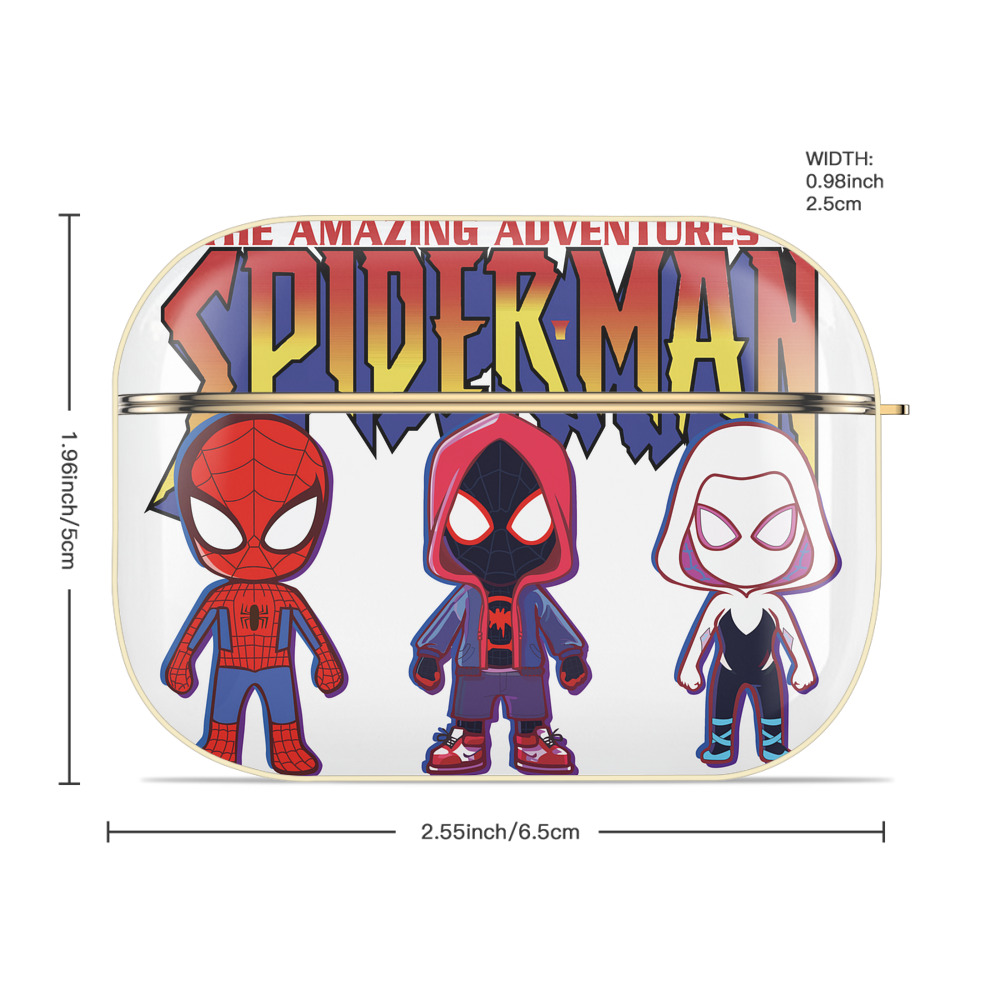 Spider Man スパイダーマン 【AirPods Pro用】ハードシェル保護ケース｜耐衝撃・防指紋・カラビナ付き商品仕様