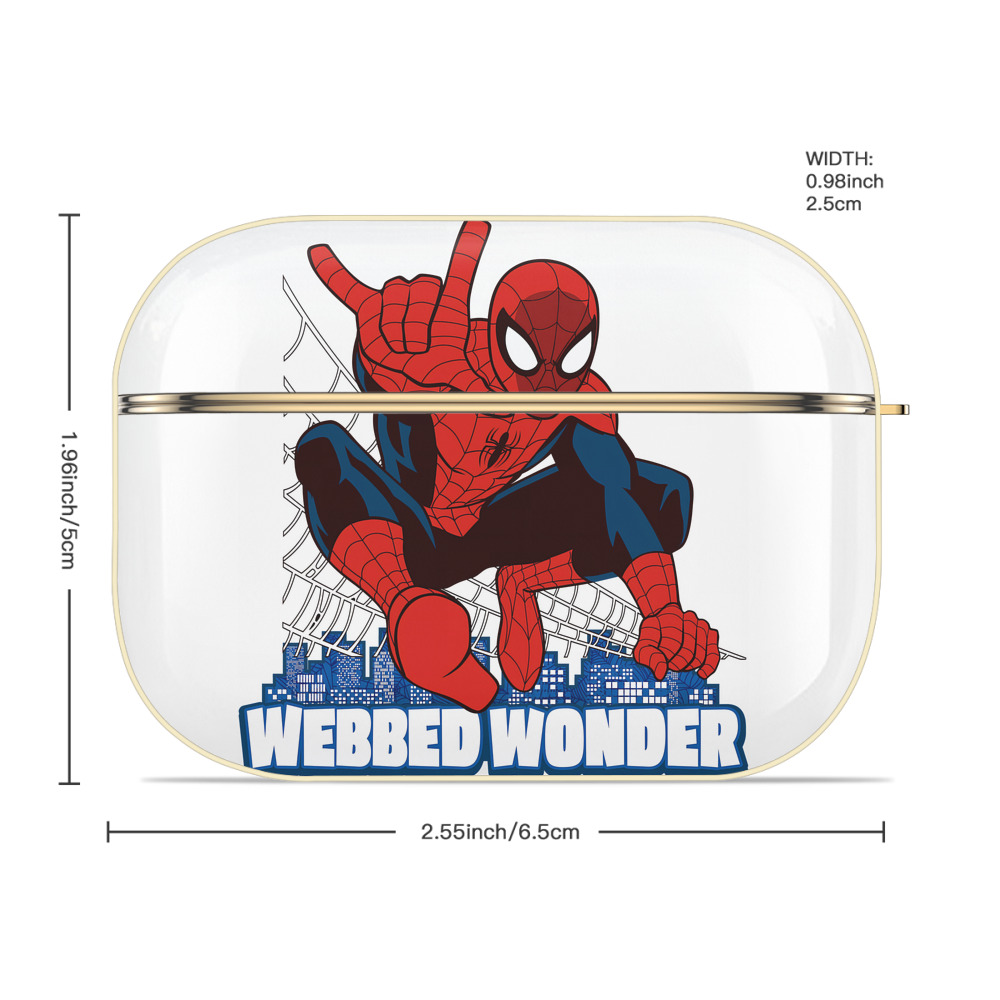 Spider Man スパイダーマン 【AirPods Pro用】ハードシェル保護ケース｜耐衝撃・防指紋・カラビナ付き商品仕様