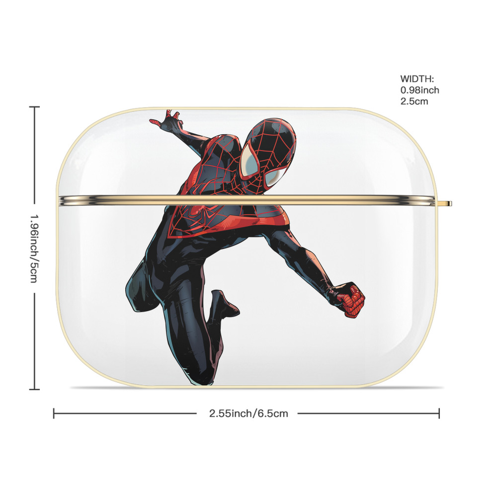 Spider Man スパイダーマン 【AirPods Pro用】ハードシェル保護ケース｜耐衝撃・防指紋・カラビナ付き商品仕様