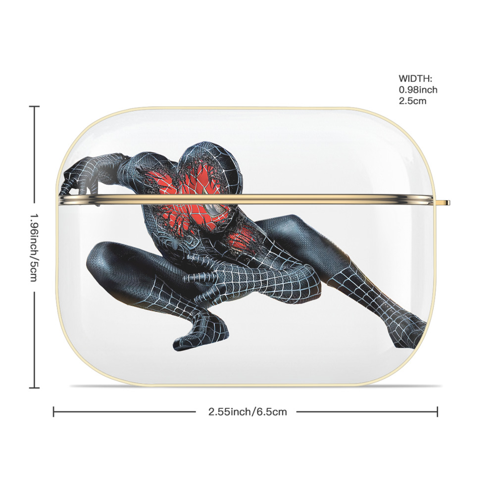 Spider Man スパイダーマン 【AirPods Pro用】ハードシェル保護ケース｜耐衝撃・防指紋・カラビナ付き商品仕様