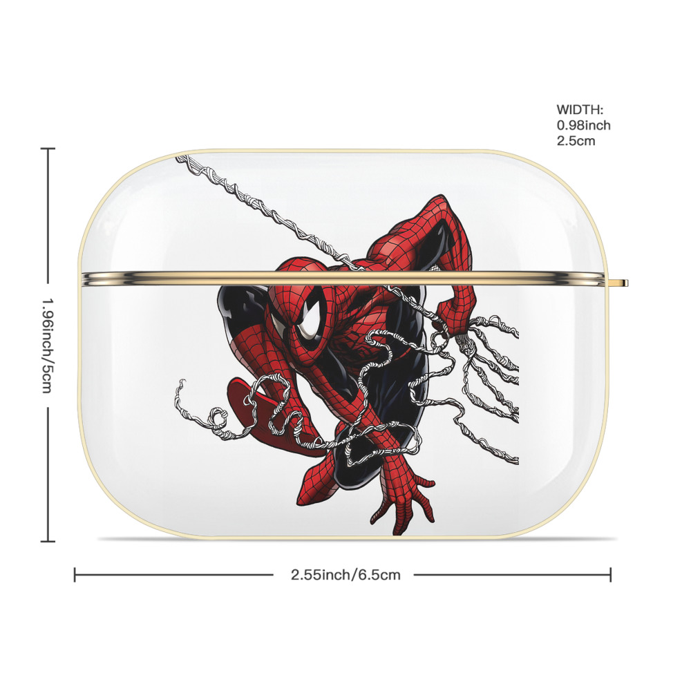 Spider Man スパイダーマン 【AirPods Pro用】ハードシェル保護ケース｜耐衝撃・防指紋・カラビナ付き商品仕様