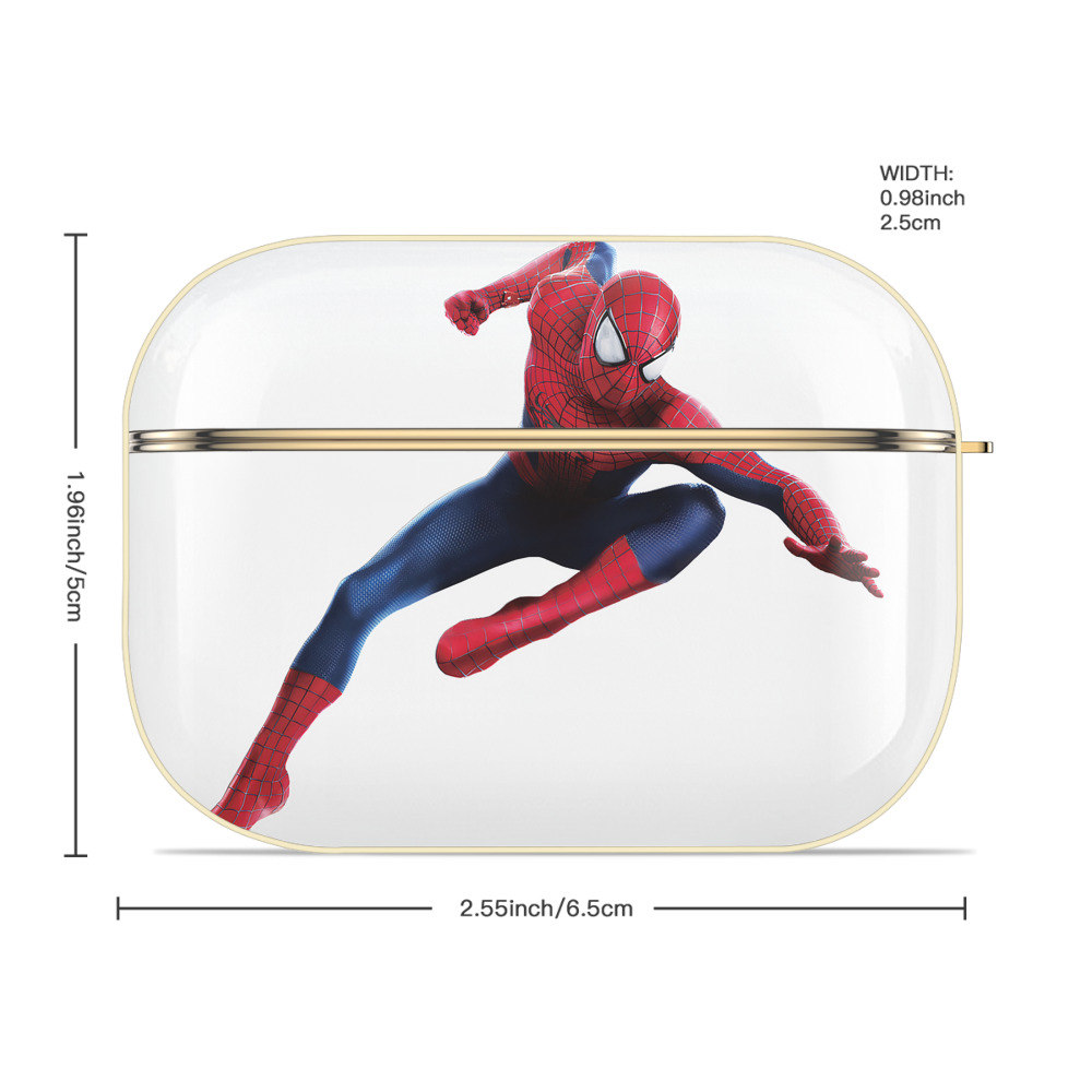 Spider Man スパイダーマン 【AirPods Pro用】ハードシェル保護ケース｜耐衝撃・防指紋・カラビナ付き商品仕様