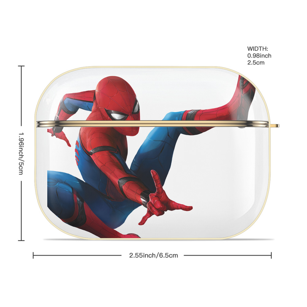 Spider Man スパイダーマン 【AirPods Pro用】ハードシェル保護ケース｜耐衝撃・防指紋・カラビナ付き商品仕様