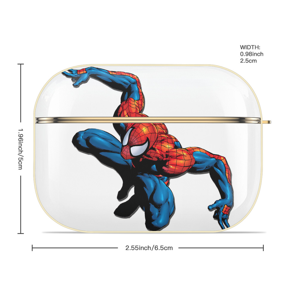 Spider Man スパイダーマン 【AirPods Pro用】ハードシェル保護ケース｜耐衝撃・防指紋・カラビナ付き商品仕様