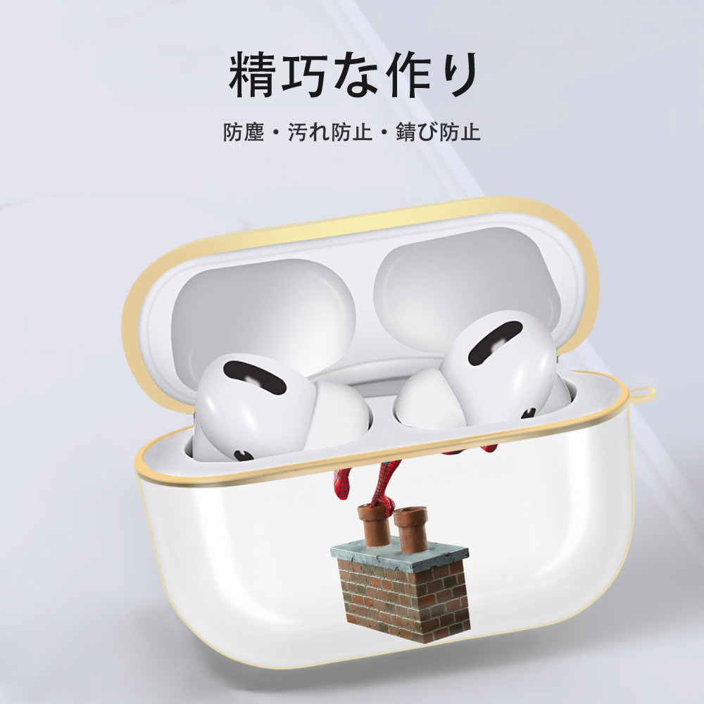 Spider Man スパイダーマン 【AirPods Pro用】ハードシェル保護ケース｜耐衝撃・防指紋・カラビナ付き商品仕様