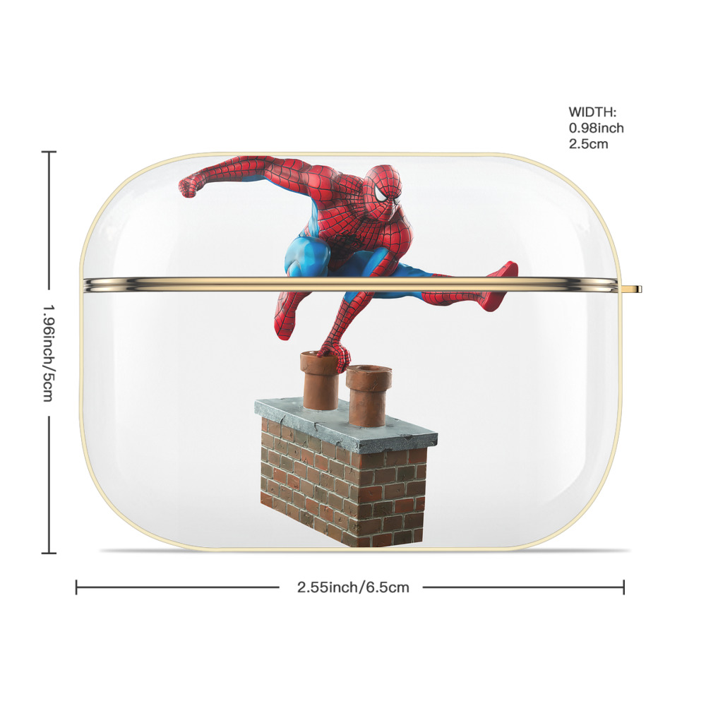 Spider Man スパイダーマン 【AirPods Pro用】ハードシェル保護ケース｜耐衝撃・防指紋・カラビナ付き商品仕様