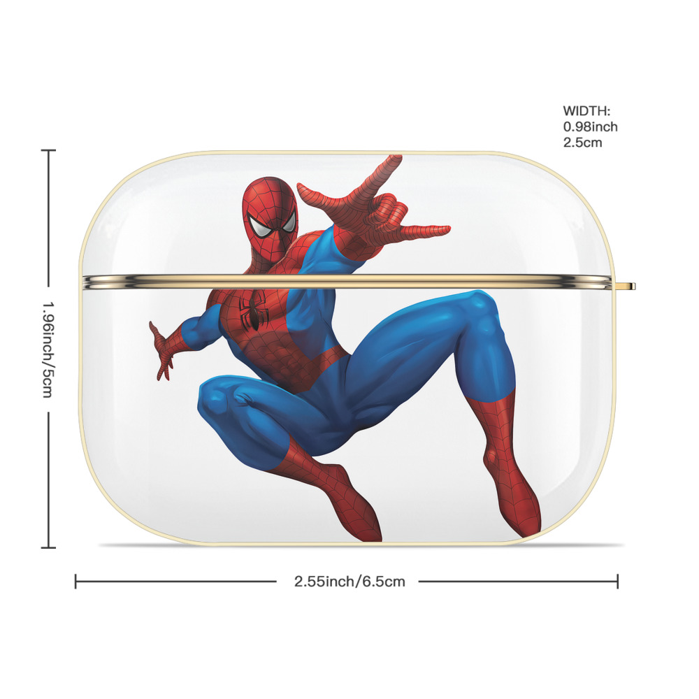 Spider Man スパイダーマン 【AirPods Pro用】ハードシェル保護ケース｜耐衝撃・防指紋・カラビナ付き商品仕様