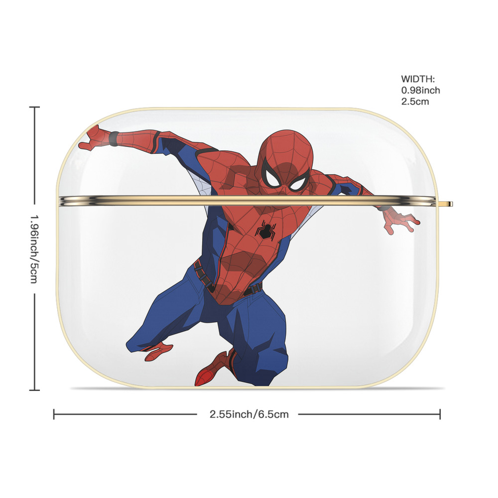 Spider Man スパイダーマン 【AirPods Pro用】ハードシェル保護ケース｜耐衝撃・防指紋・カラビナ付き商品仕様