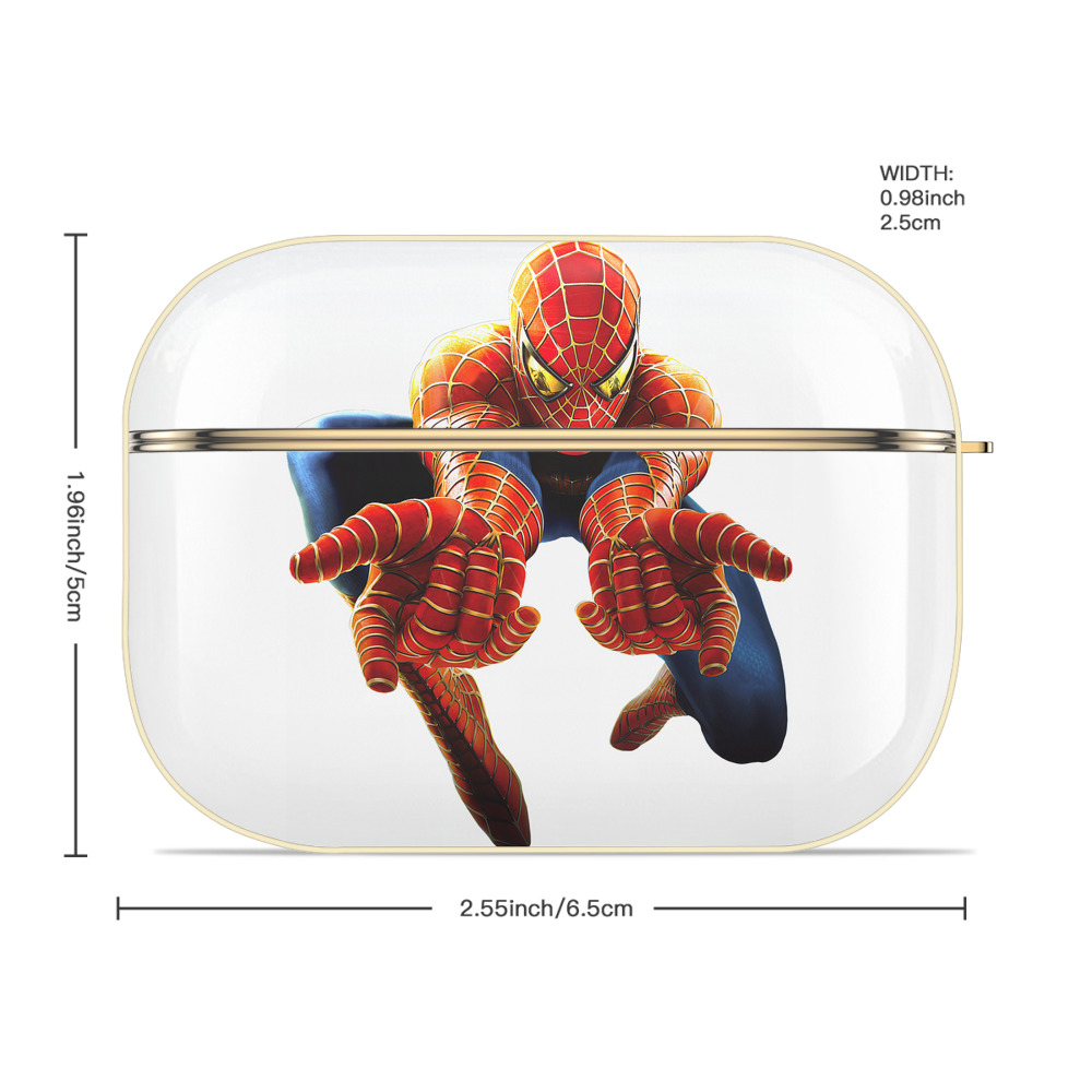 Spider Man スパイダーマン 【AirPods Pro用】ハードシェル保護ケース｜耐衝撃・防指紋・カラビナ付き商品仕様