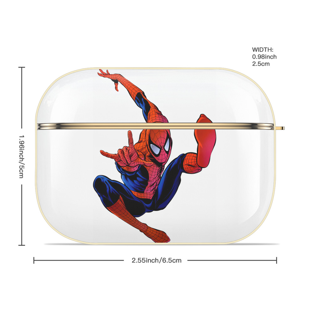 Spider Man スパイダーマン 【AirPods Pro用】ハードシェル保護ケース｜耐衝撃・防指紋・カラビナ付き商品仕様
