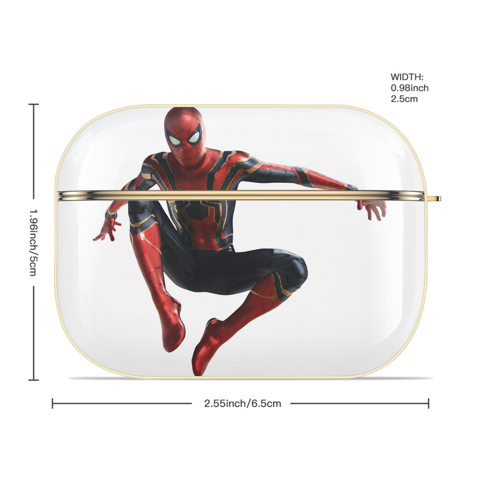 Spider Man スパイダーマン 【AirPods Pro用】ハードシェル保護ケース｜耐衝撃・防指紋・カラビナ付き商品仕様