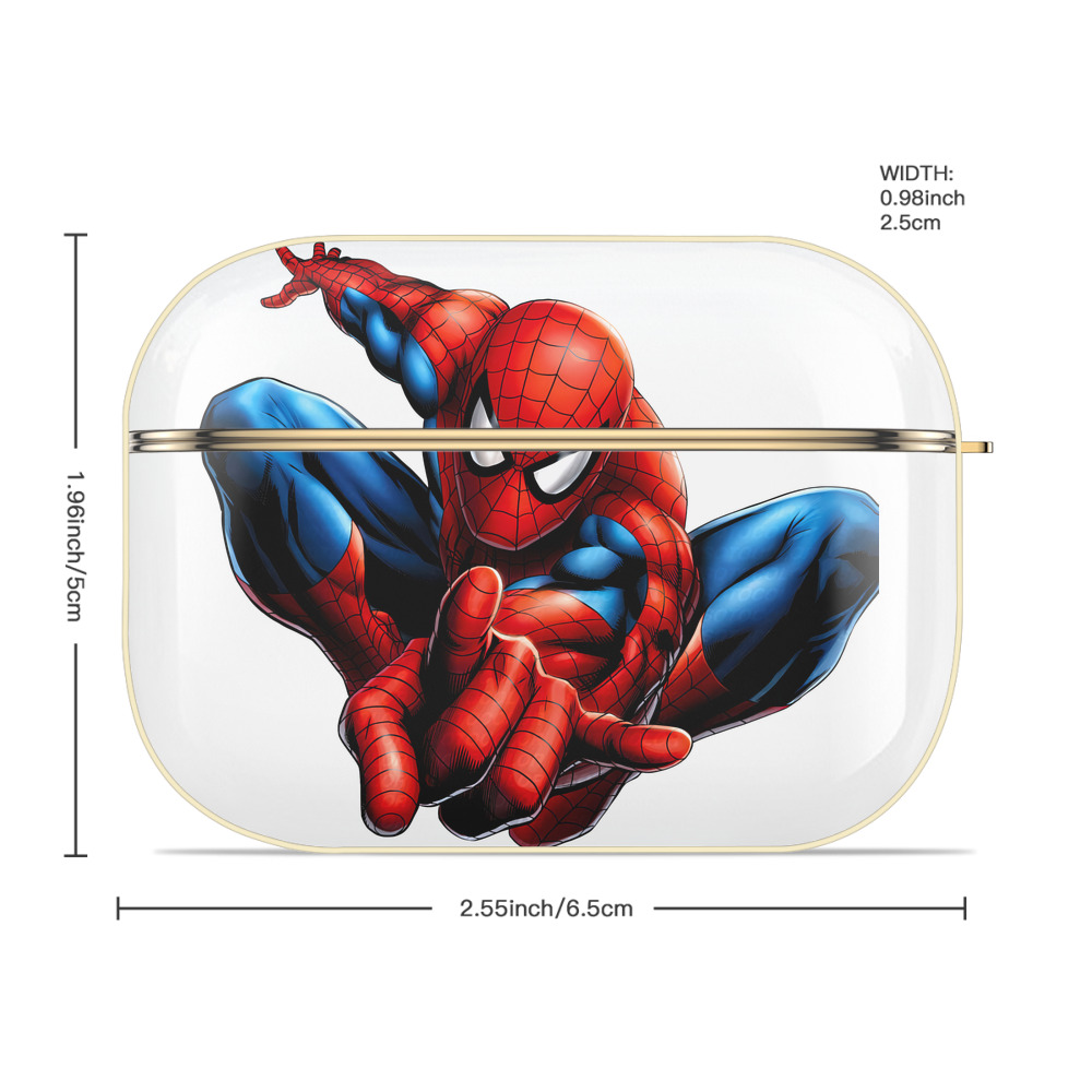 Spider Man スパイダーマン 【AirPods Pro用】ハードシェル保護ケース｜耐衝撃・防指紋・カラビナ付き商品仕様