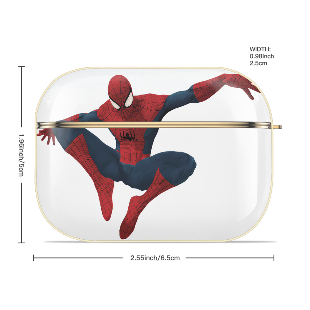 Spider Man スパイダーマン 【AirPods Pro用】ハードシェル保護ケース｜耐衝撃・防指紋・カラビナ付き商品仕様