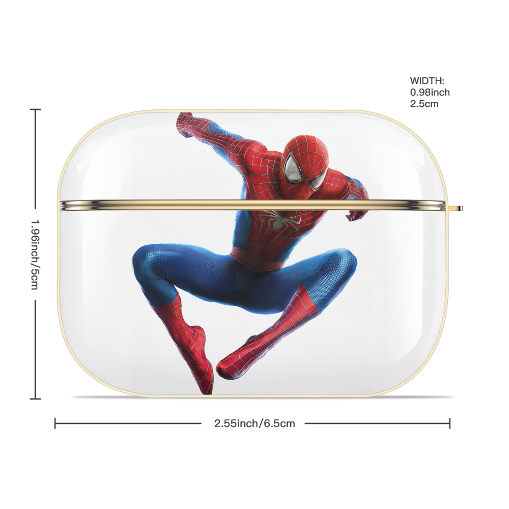 Spider Man スパイダーマン 【AirPods Pro用】ハードシェル保護ケース｜耐衝撃・防指紋・カラビナ付き商品仕様