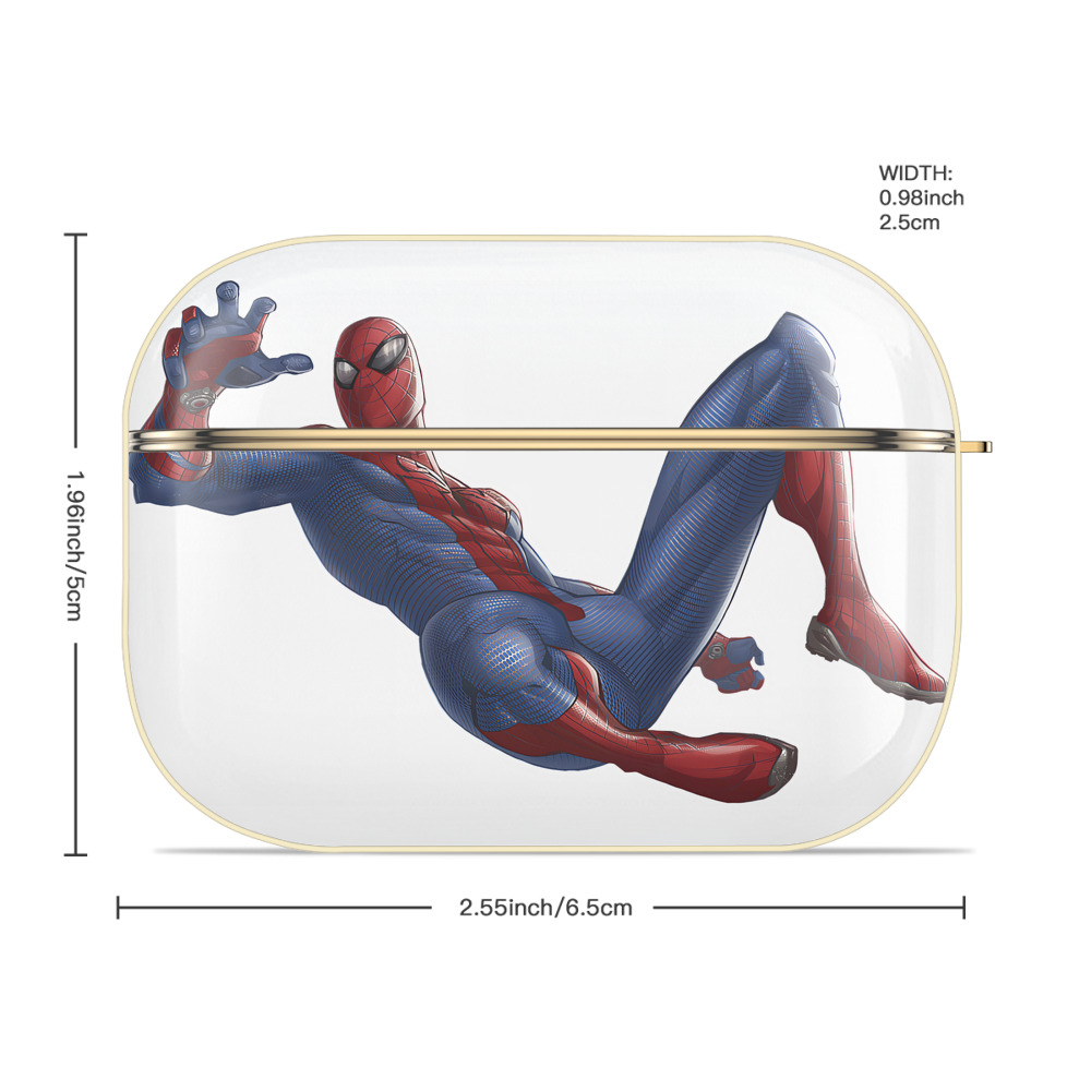 Spider Man スパイダーマン 【AirPods Pro用】ハードシェル保護ケース｜耐衝撃・防指紋・カラビナ付き商品仕様