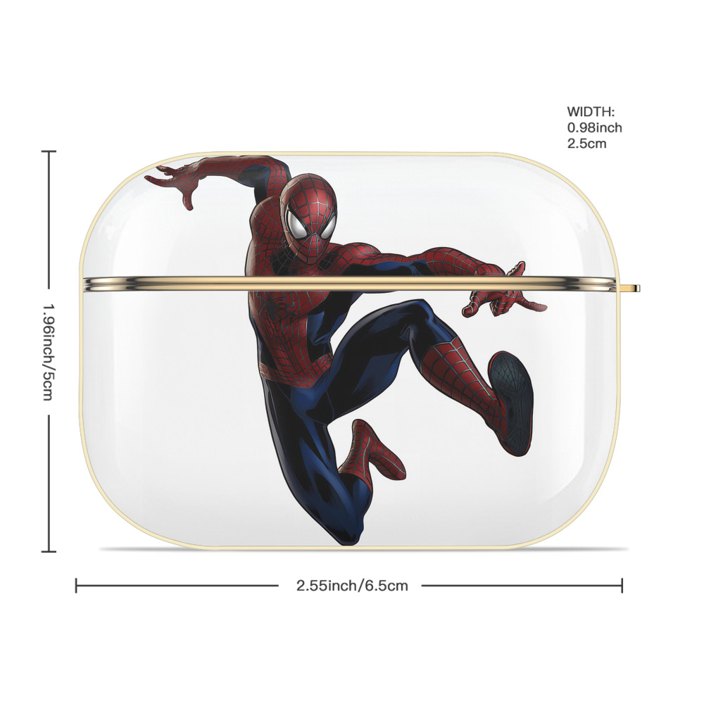 Spider Man スパイダーマン 【AirPods Pro用】ハードシェル保護ケース｜耐衝撃・防指紋・カラビナ付き商品仕様