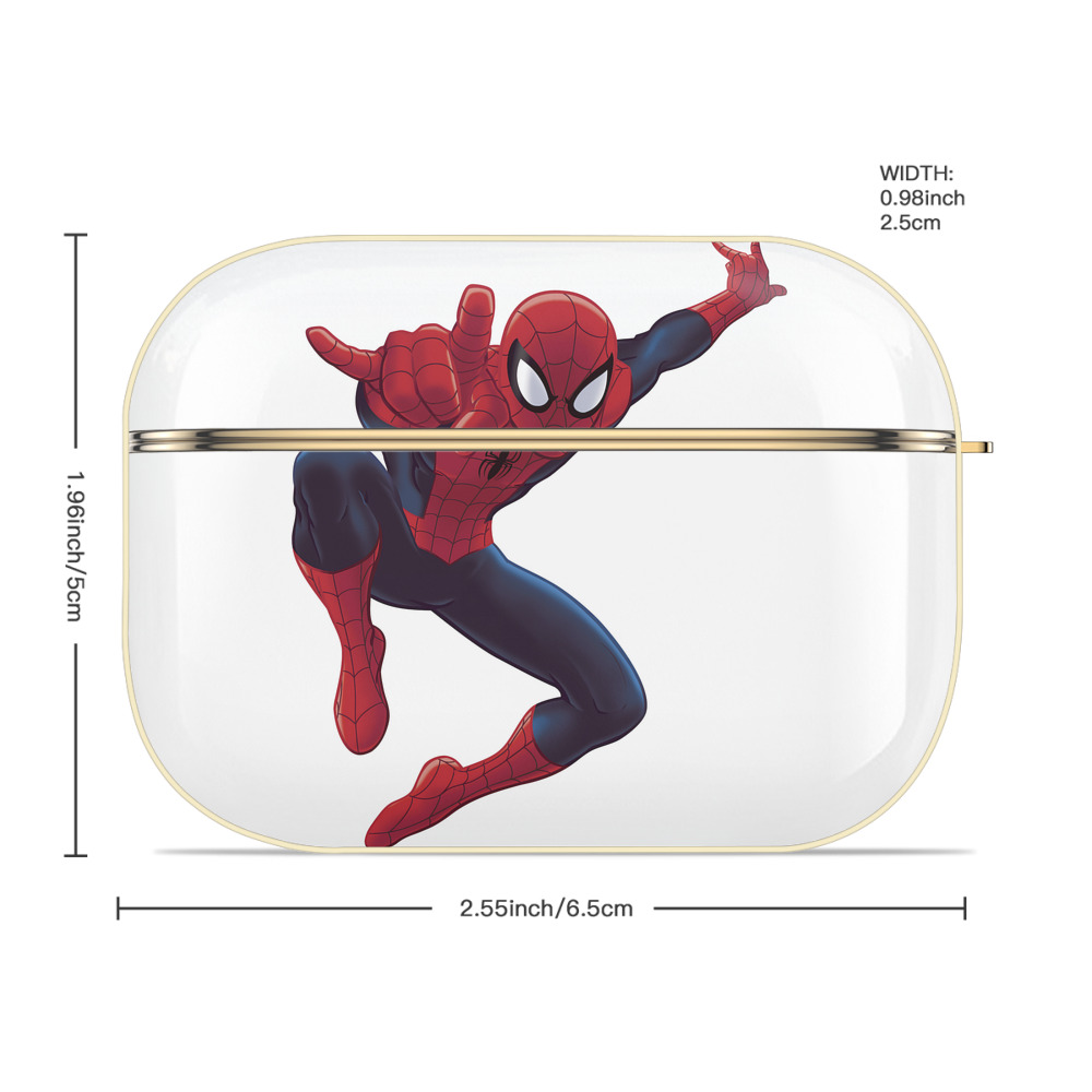 Spider Man スパイダーマン 【AirPods Pro用】ハードシェル保護ケース｜耐衝撃・防指紋・カラビナ付き商品仕様