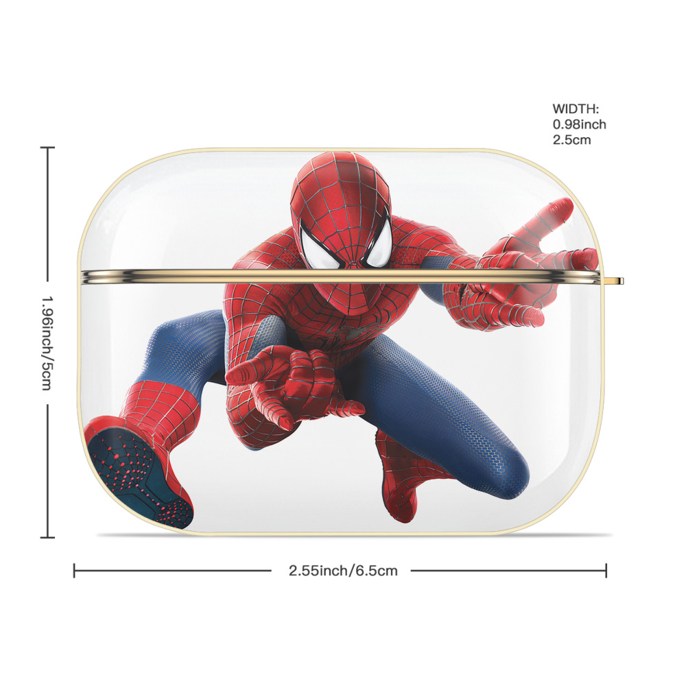 Spider Man スパイダーマン 【AirPods Pro用】ハードシェル保護ケース｜耐衝撃・防指紋・カラビナ付き商品仕様