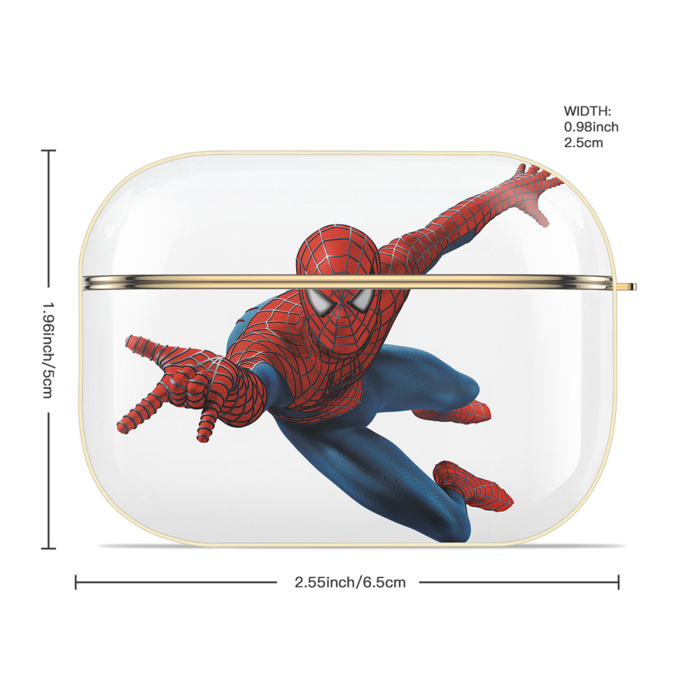 Spider Man スパイダーマン 【AirPods Pro用】ハードシェル保護ケース｜耐衝撃・防指紋・カラビナ付き商品仕様