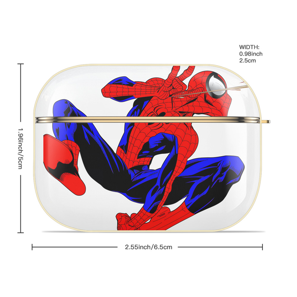 Spider Man スパイダーマン 【AirPods Pro用】ハードシェル保護ケース｜耐衝撃・防指紋・カラビナ付き商品仕様