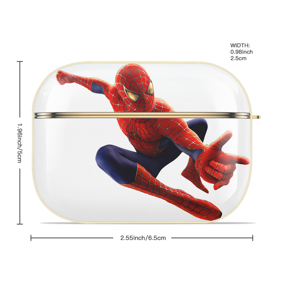 Spider Man スパイダーマン 【AirPods Pro用】ハードシェル保護ケース｜耐衝撃・防指紋・カラビナ付き商品仕様