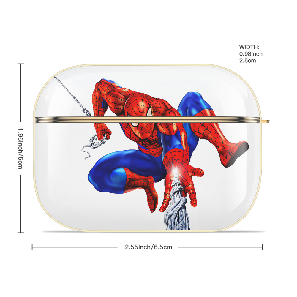 Spider Man スパイダーマン 【AirPods Pro用】ハードシェル保護ケース｜耐衝撃・防指紋・カラビナ付き商品仕様