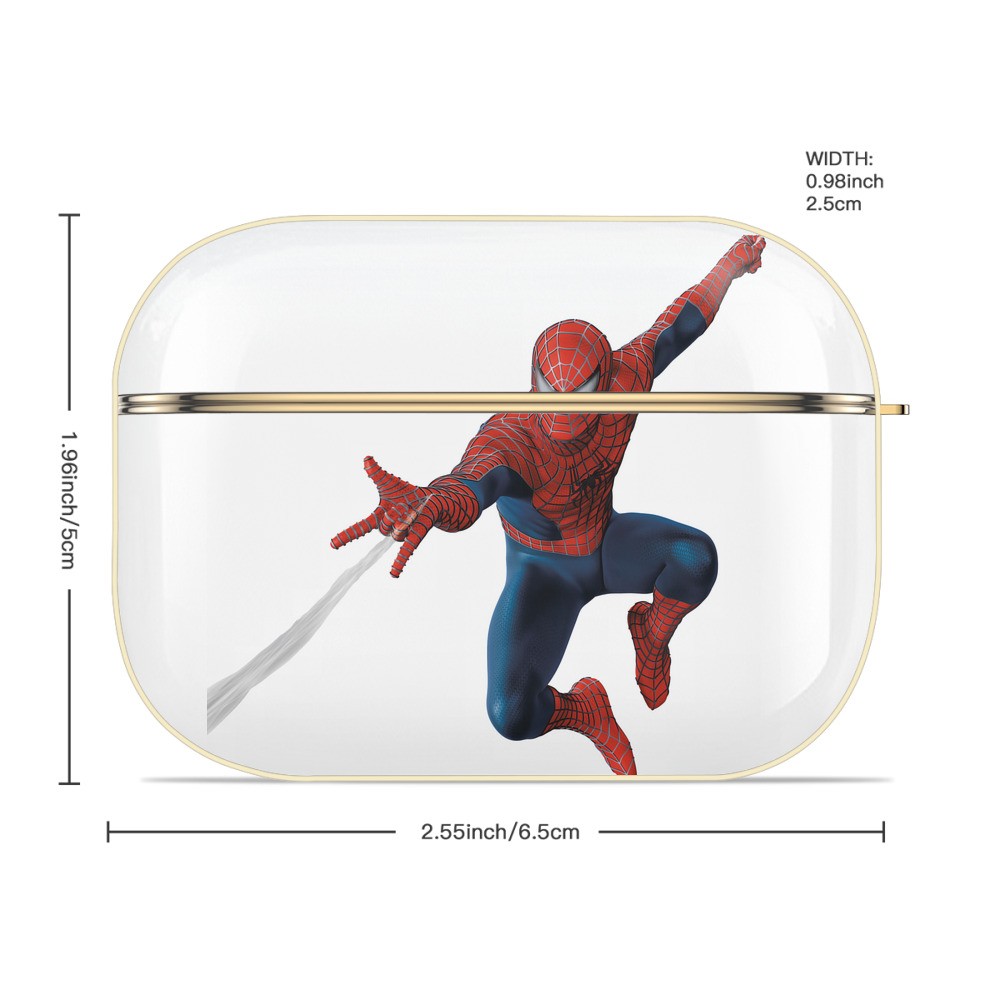 Spider Man スパイダーマン 【AirPods Pro用】ハードシェル保護ケース｜耐衝撃・防指紋・カラビナ付き商品仕様