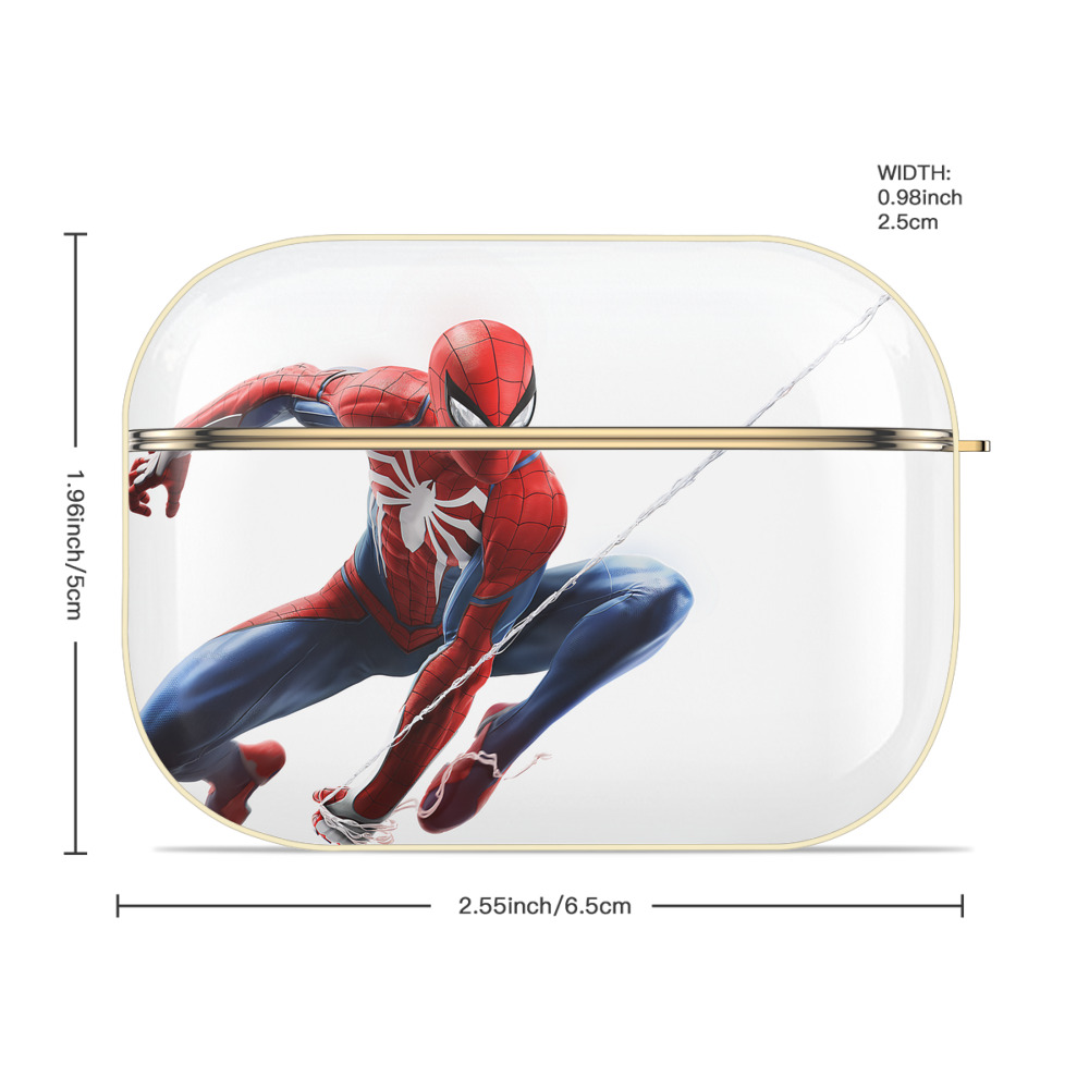 Spider Man スパイダーマン 【AirPods Pro用】ハードシェル保護ケース｜耐衝撃・防指紋・カラビナ付き商品仕様