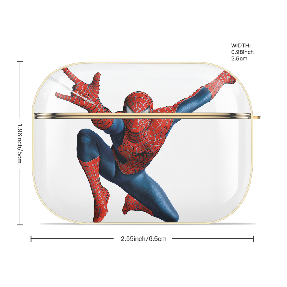 Spider Man スパイダーマン 【AirPods Pro用】ハードシェル保護ケース｜耐衝撃・防指紋・カラビナ付き商品仕様