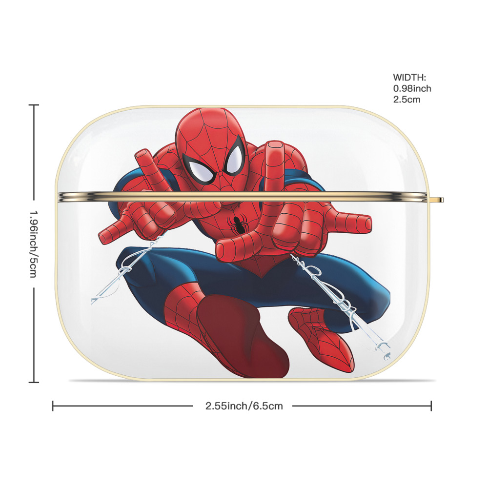 Spider Man スパイダーマン 【AirPods Pro用】ハードシェル保護ケース｜耐衝撃・防指紋・カラビナ付き商品仕様