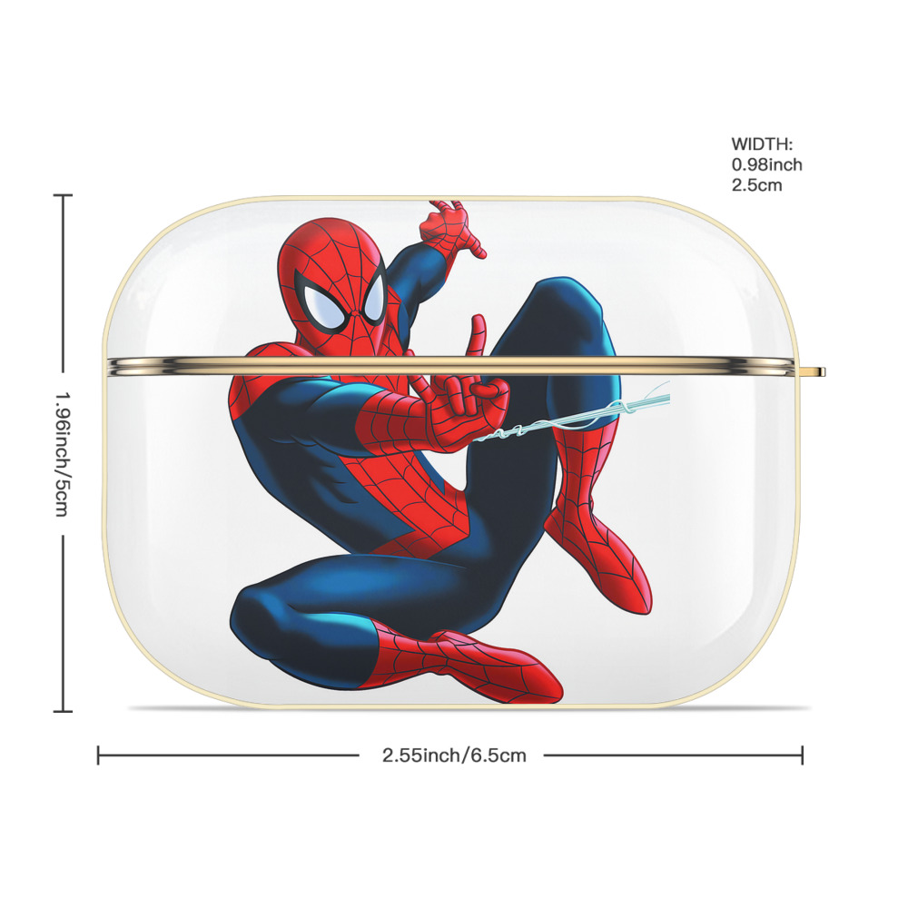 Spider Man スパイダーマン 【AirPods Pro用】ハードシェル保護ケース｜耐衝撃・防指紋・カラビナ付き商品仕様