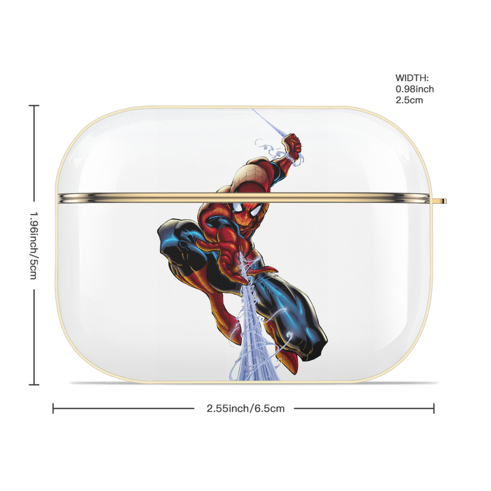 Spider Man スパイダーマン 【AirPods Pro用】ハードシェル保護ケース｜耐衝撃・防指紋・カラビナ付き商品仕様