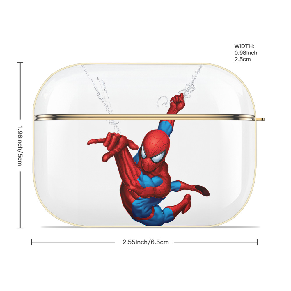 Spider Man スパイダーマン 【AirPods Pro用】ハードシェル保護ケース｜耐衝撃・防指紋・カラビナ付き商品仕様