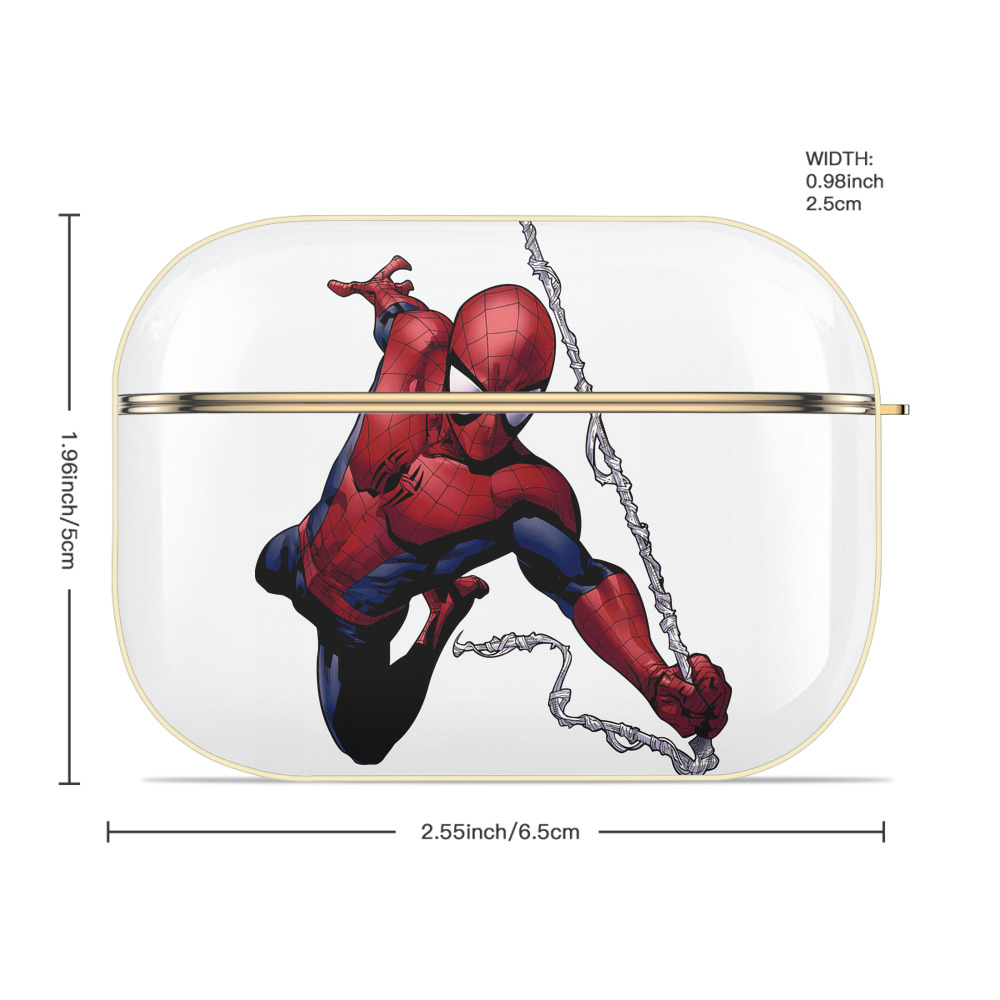Spider Man スパイダーマン 【AirPods Pro用】ハードシェル保護ケース｜耐衝撃・防指紋・カラビナ付き商品仕様