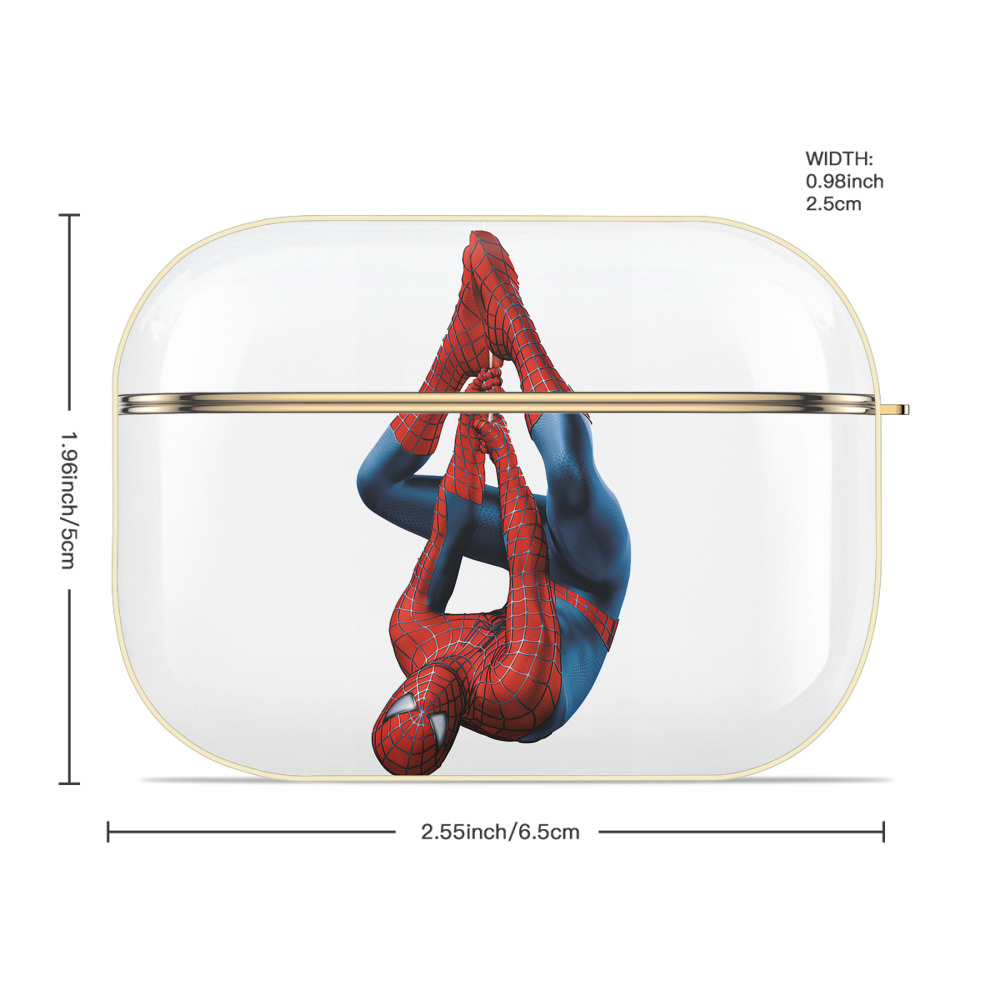 Spider Man スパイダーマン 【AirPods Pro用】ハードシェル保護ケース｜耐衝撃・防指紋・カラビナ付き商品仕様