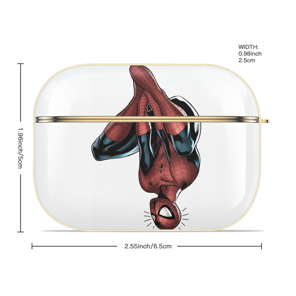 Spider Man スパイダーマン 【AirPods Pro用】ハードシェル保護ケース｜耐衝撃・防指紋・カラビナ付き商品仕様