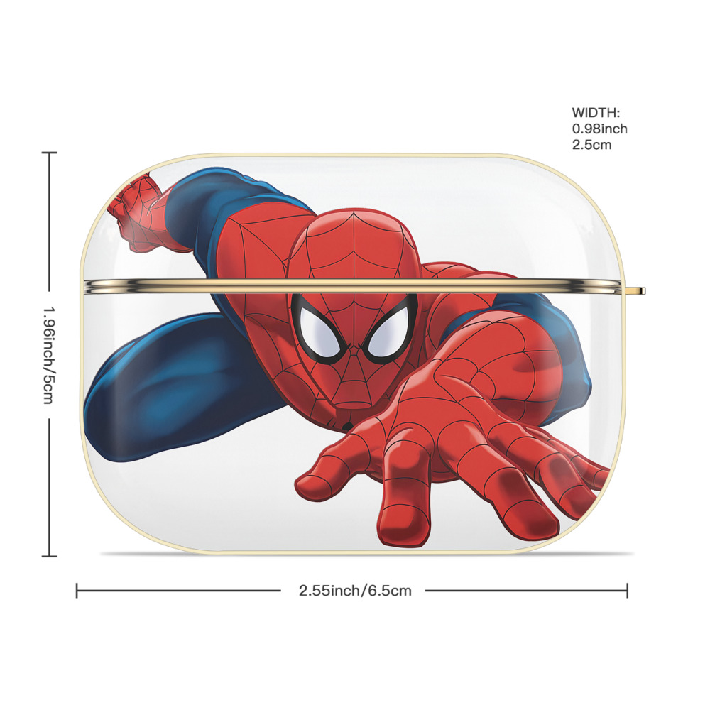 Spider Man スパイダーマン 【AirPods Pro用】ハードシェル保護ケース｜耐衝撃・防指紋・カラビナ付き商品仕様