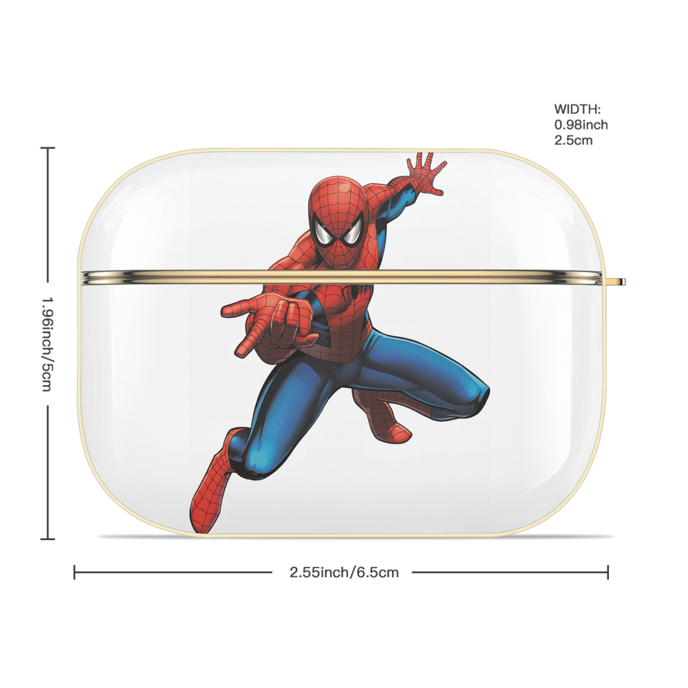Spider Man スパイダーマン 【AirPods Pro用】ハードシェル保護ケース｜耐衝撃・防指紋・カラビナ付き商品仕様