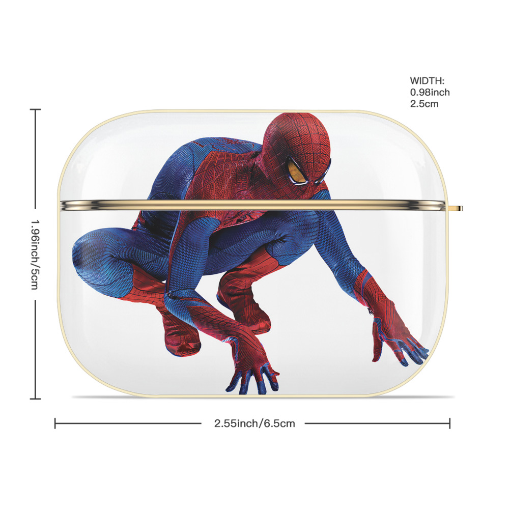 Spider Man スパイダーマン 【AirPods Pro用】ハードシェル保護ケース｜耐衝撃・防指紋・カラビナ付き商品仕様