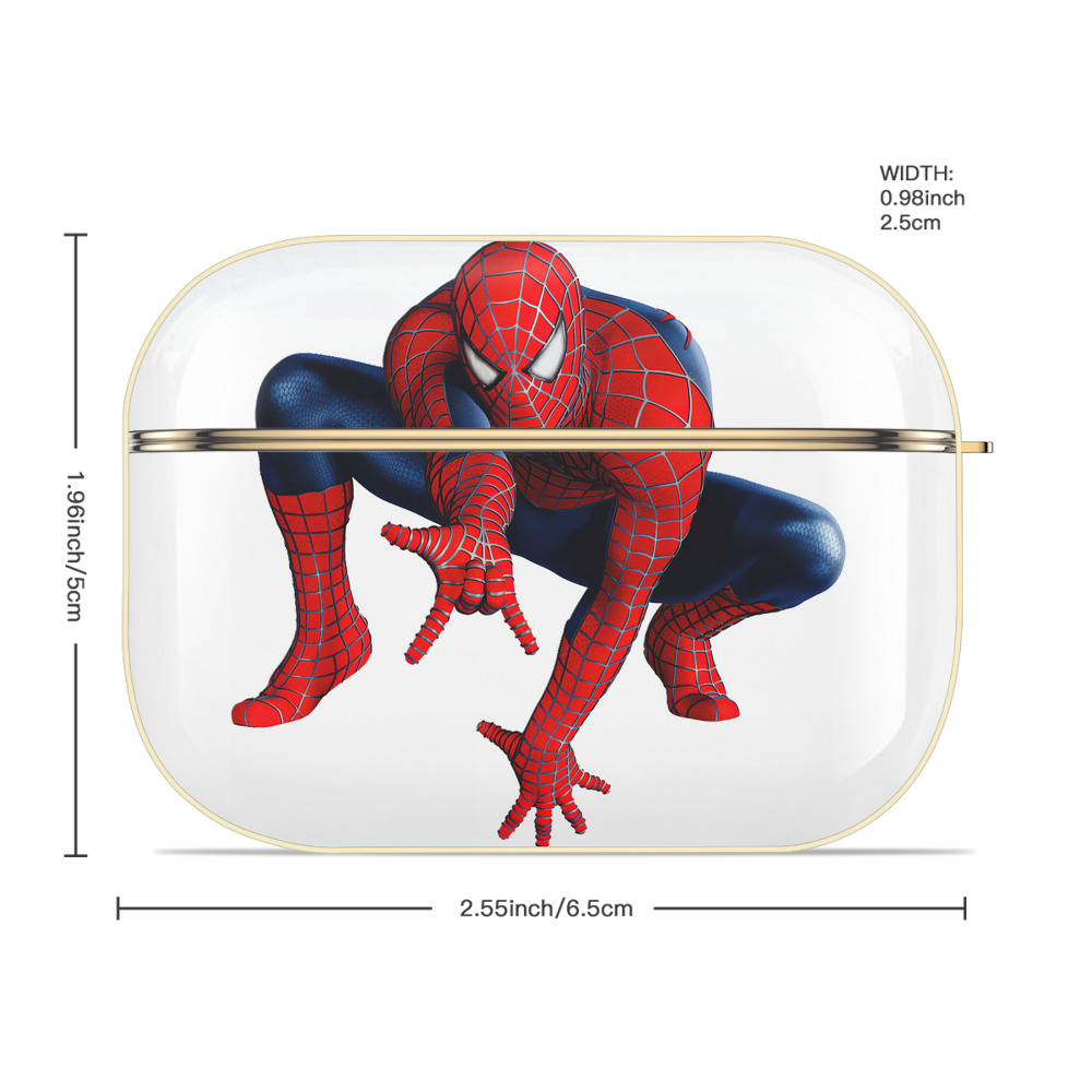 Spider Man スパイダーマン 【AirPods Pro用】ハードシェル保護ケース｜耐衝撃・防指紋・カラビナ付き商品仕様