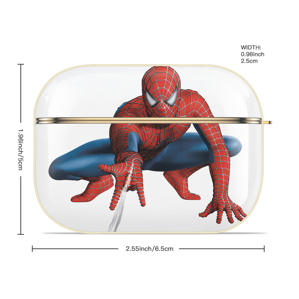 Spider Man スパイダーマン 【AirPods Pro用】ハードシェル保護ケース｜耐衝撃・防指紋・カラビナ付き商品仕様